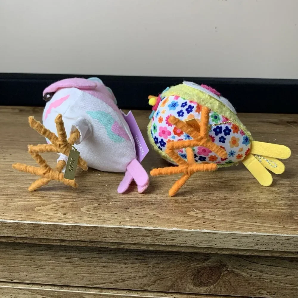 Featherly Friends Felt Bird Set of 2 Spritz Scribble & Hue Decor